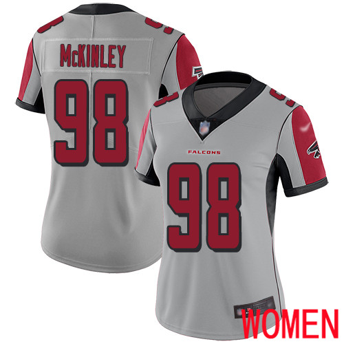 Atlanta Falcons Limited Silver Women Takkarist McKinley Jersey NFL Football #98 Inverted Legend->women nfl jersey->Women Jersey